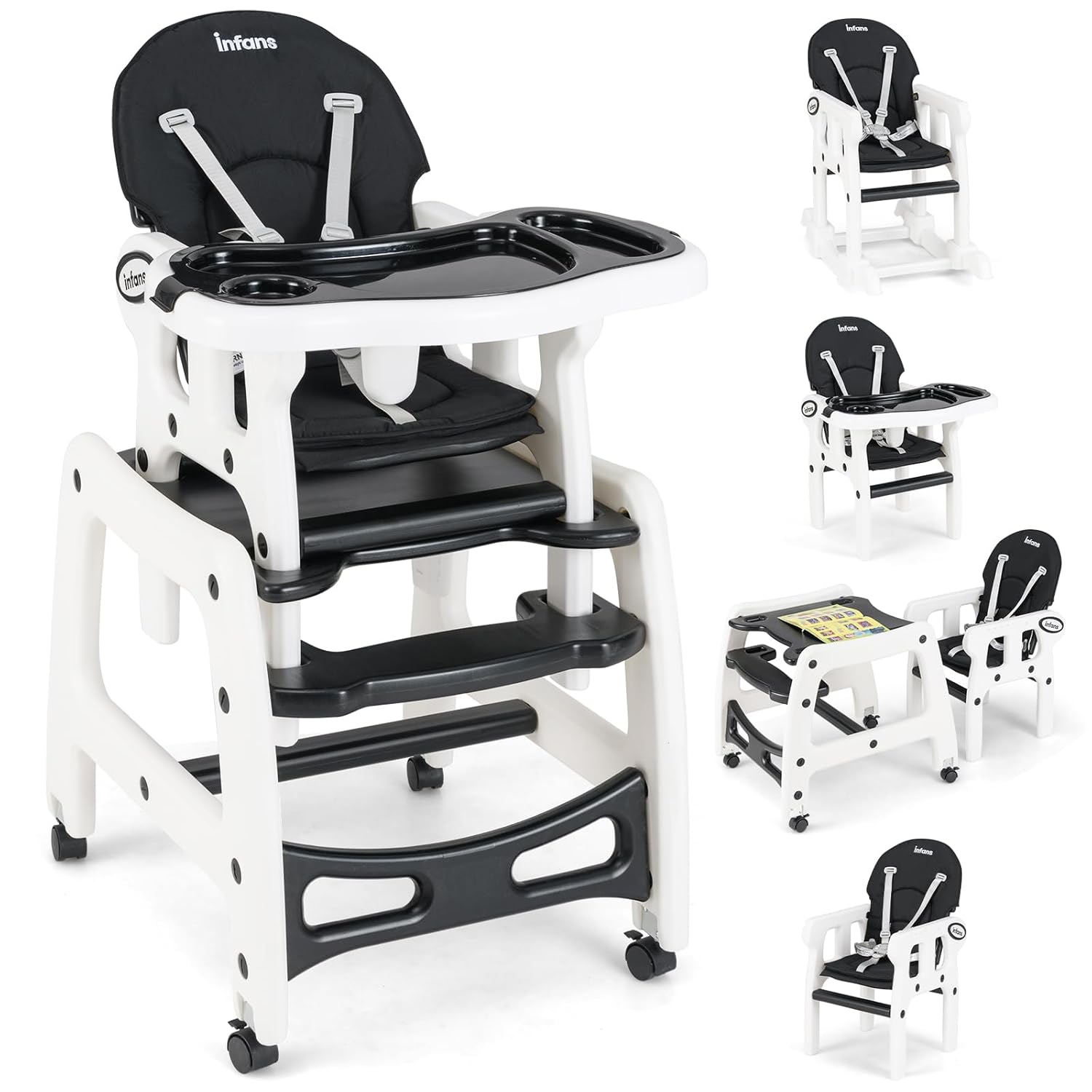 INFANS 5 in 1 Baby High Chair: Versatile Toddler Seating Solution