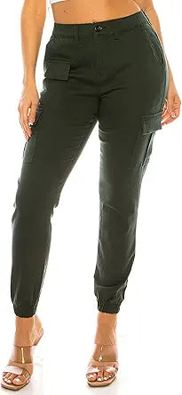 Women's High Waist Cargo Jogger Pants with 6 Pockets for Comfort