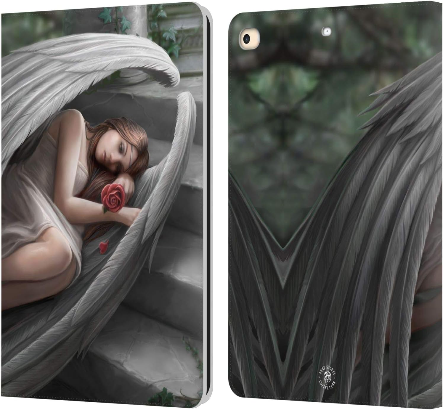 Anne Stokes Sweet Sorrow Angels Leather Wallet Case for iPad