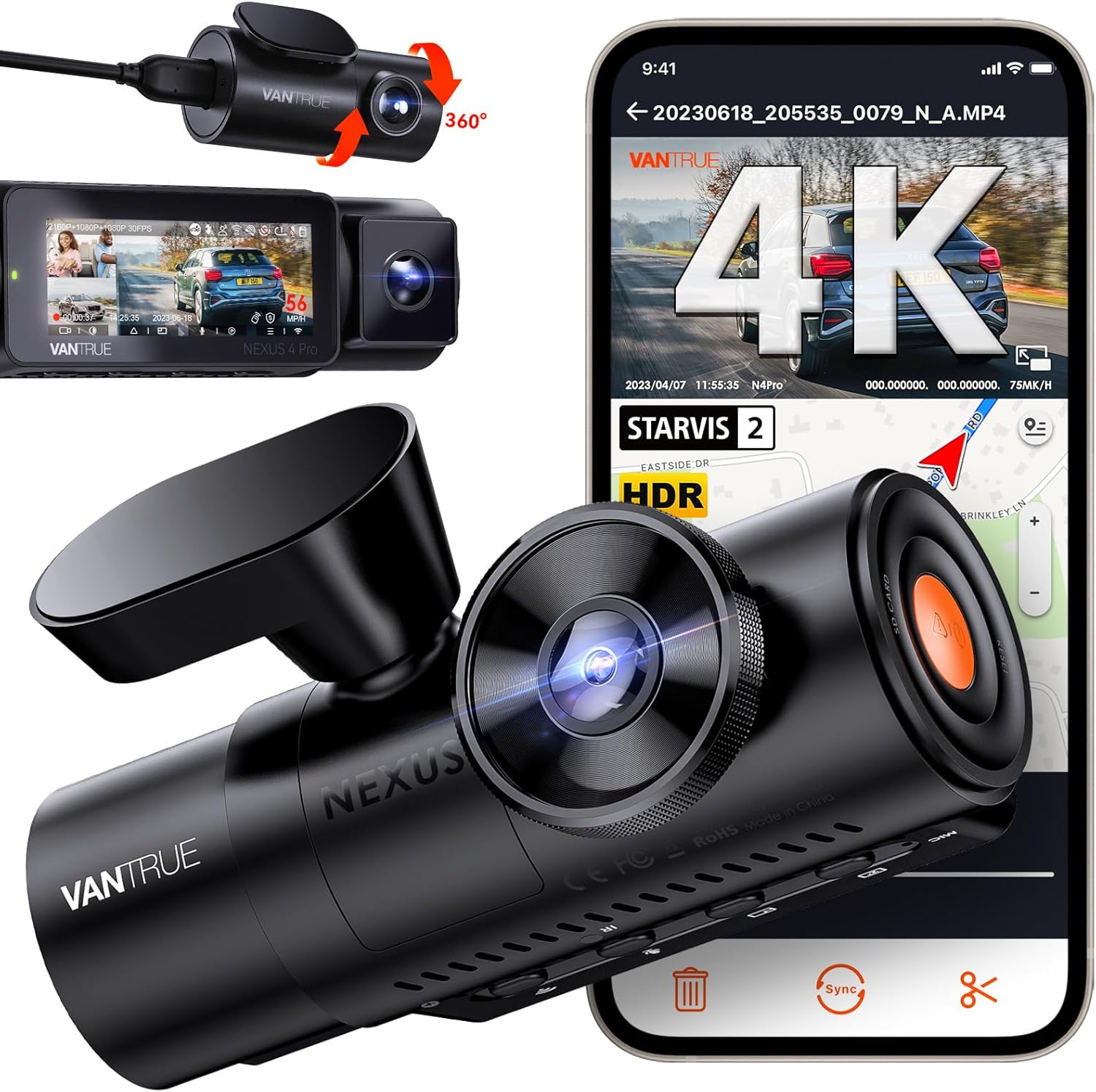 Vantrue N4 Pro: Ultimate 4K Triple-Camera Dash Cam