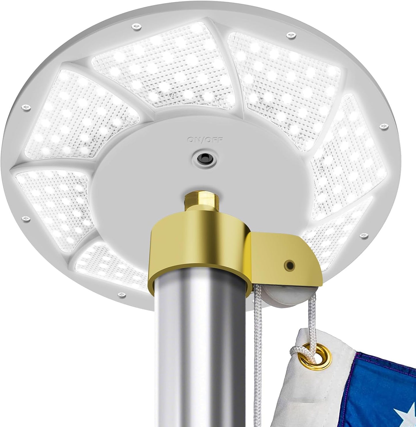 HOOPLE Solar Flag Pole Light for 15-25 Ft Poles - Bright & Durable
