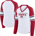 Fanatics Women's NFL Redzone Blitz Raglan Lace-Up V-Neck (Style GF46)
