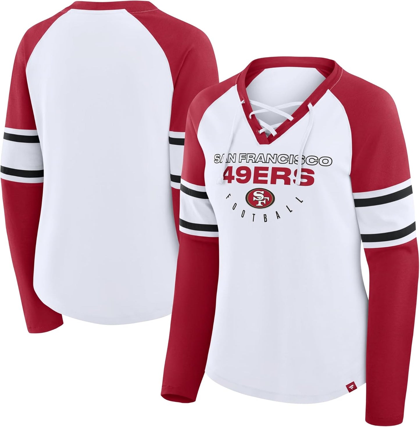Fanatics Women's NFL Redzone Blitz Package Lace-Up V-Neck Tee