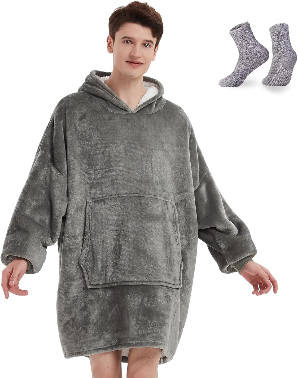 Fuzzy Hoodie Blanket - Cozy Gift Set!