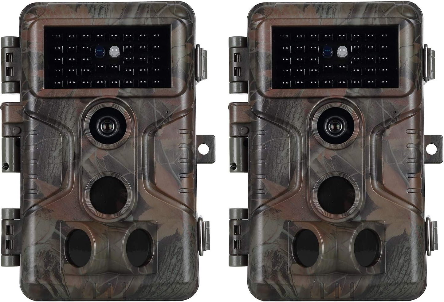 2-Pack No Glow Trail Cameras: 48MP, 1296P, Night Vision
