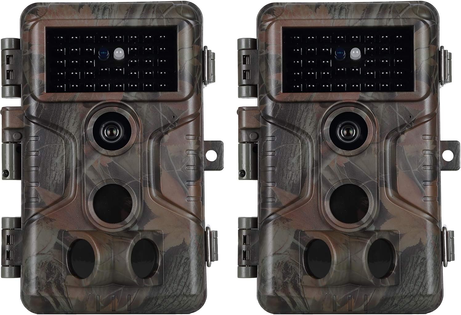 2-Pack No Glow Trail Cameras: 48MP, 1296P, Night Vision