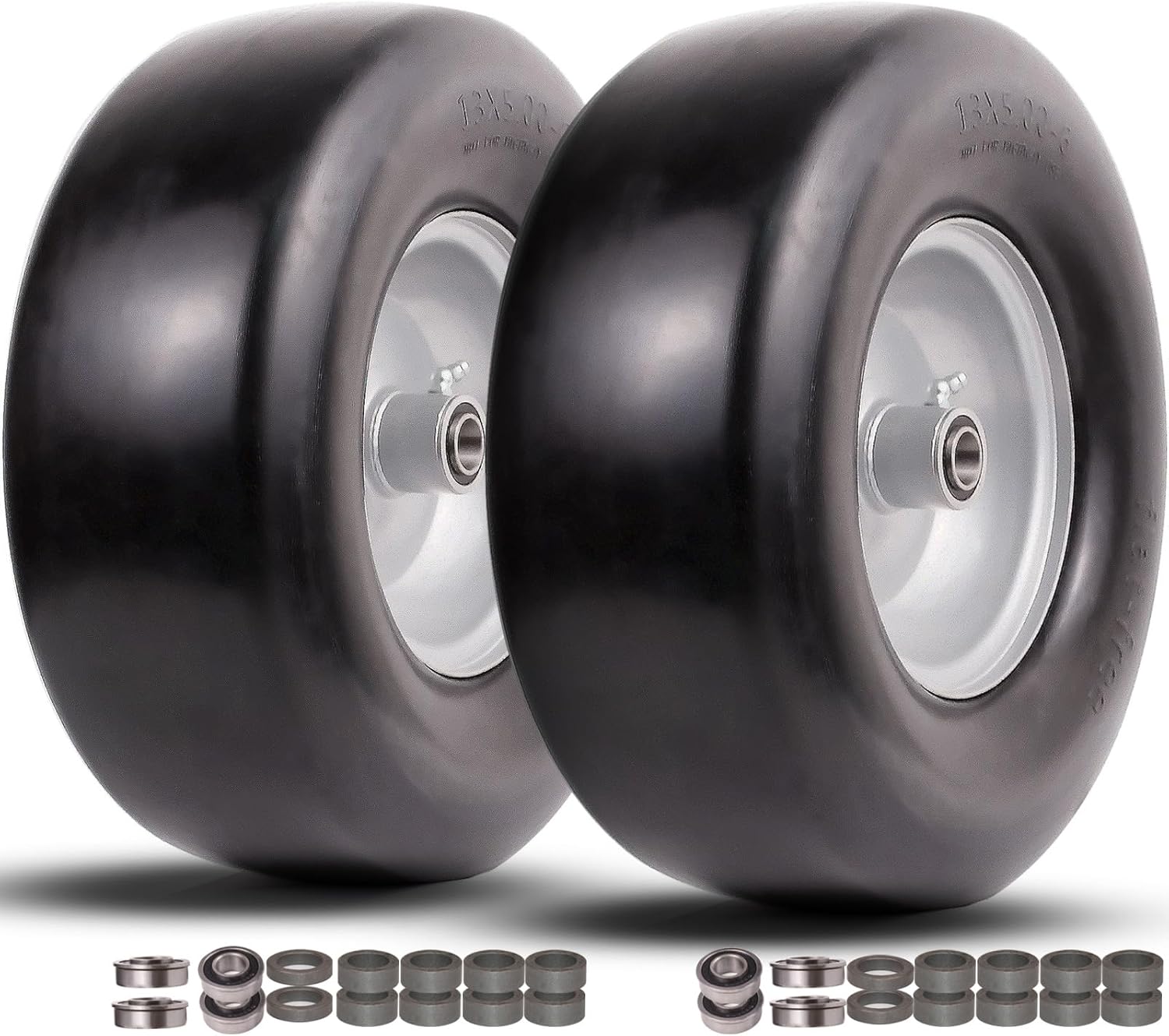 13x5.00-6 Flat Free Tire and Wheel for Riding Lawn Mowers