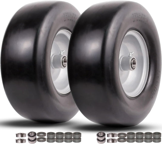 13x5.00-6 Flat Free Tire and Wheel for Riding Lawn Mowers