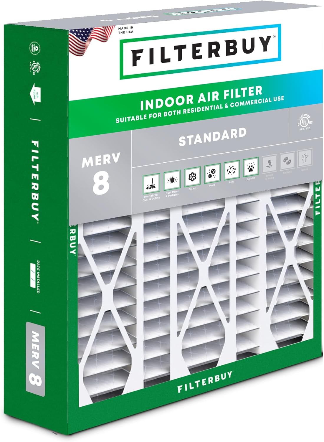 Filterbuy 20x25.25x3.5 Air Filter for Dust and Allergy Defense