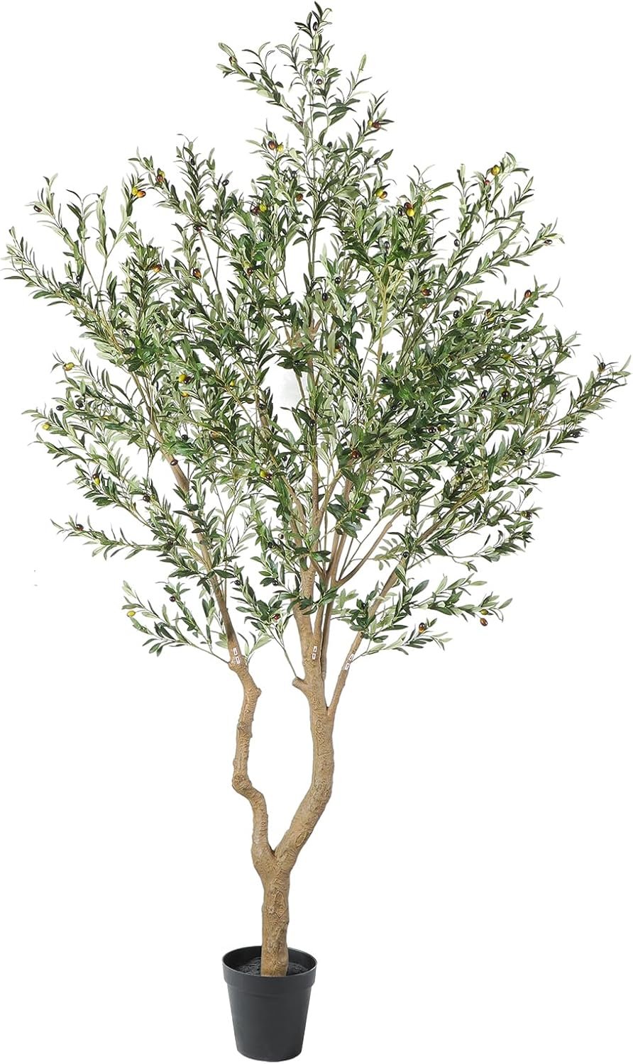 Tall Faux Olive Tree for Home Office Decor, 10ft Realistic Look