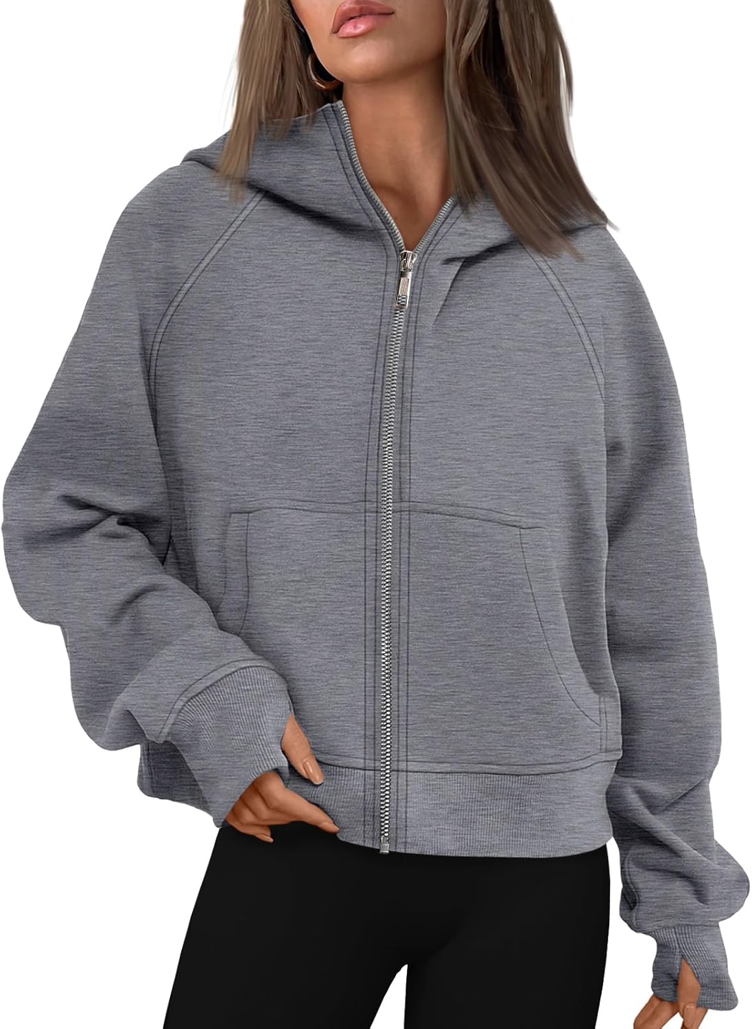 AUTOMET Womens Zip Up Hoodies Fleece Jackets for Fall Fashion