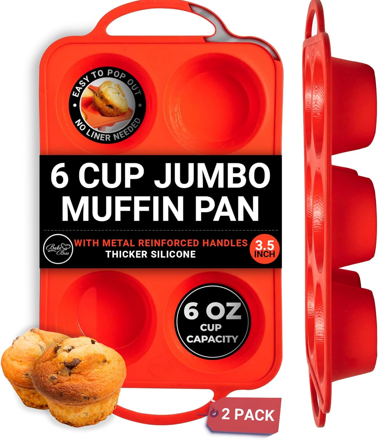 Jumbo Muffin Pan Set of 2 - Perfect for Baking Large Treats