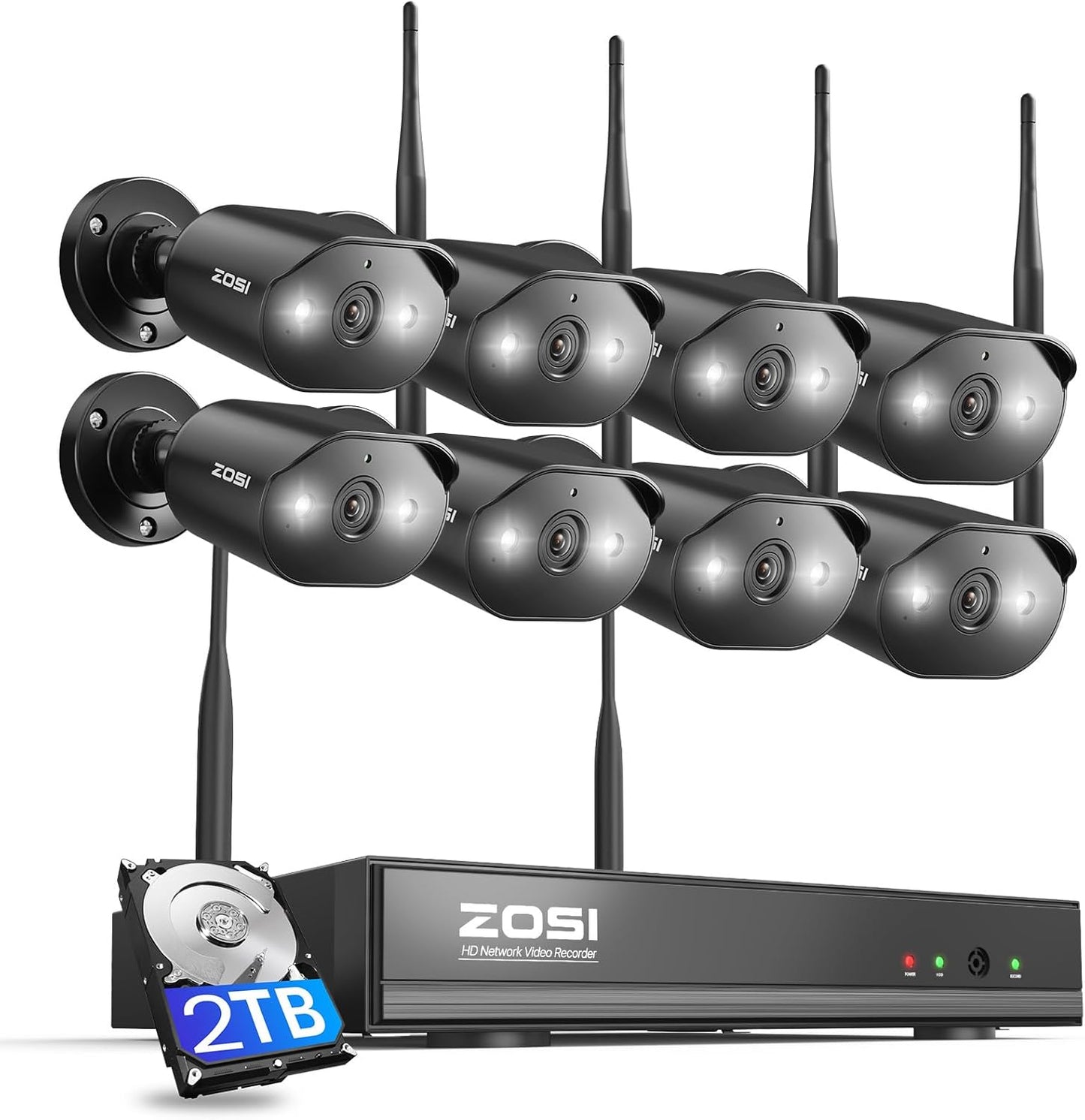 ZOSI 2K Wi-Fi 6 Security Camera System with AI Detection