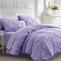 Ubauba Light Purple Queen Size Comforter Set - Pintuck Queen 7-Piece