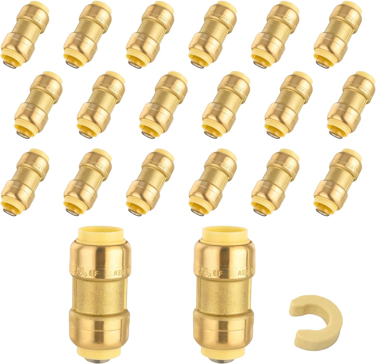 Seelink 1 Inch Straight Coupling Push-Fit Fitting for Pipes