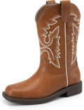 Boys Cowboy Boots Mid Calf Western Boots with Camo Pattern - Dressy