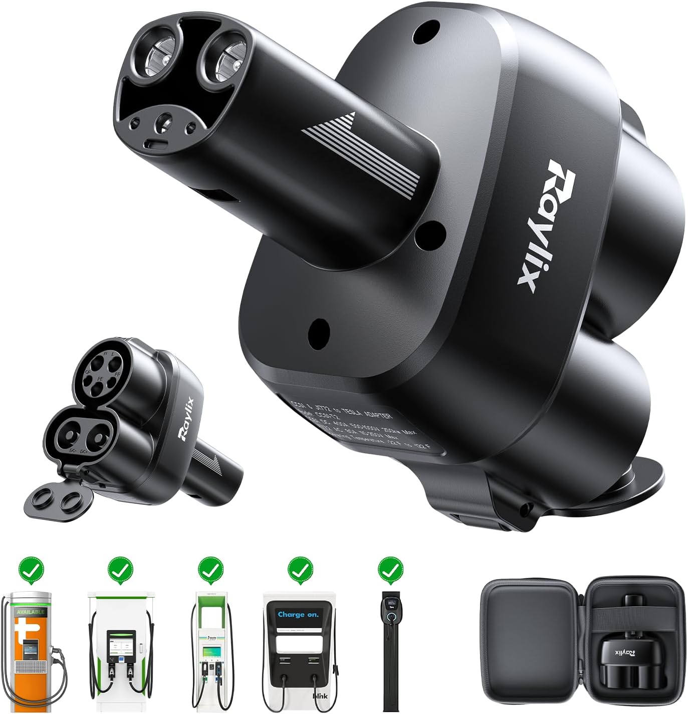 Raylix 2in1 CCS & J1772 to Tesla Adapter for Model Y 3 X S