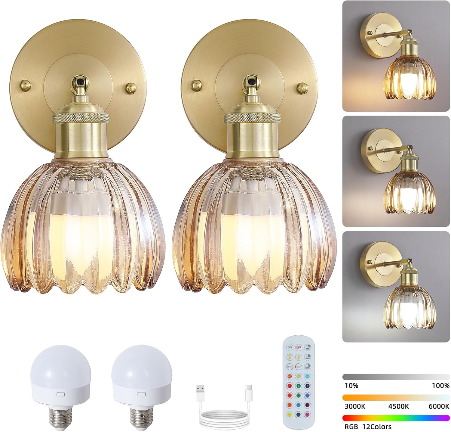 Vintage Battery Operated Wireless Wall Sconces for Stylish Lighting
