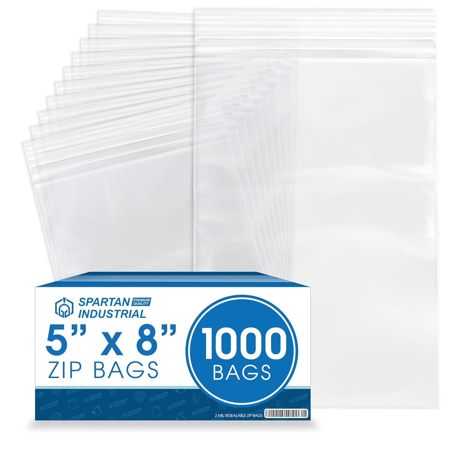 5 X 8 Clear Reclosable Zip Plastic Poly Bags for Storage