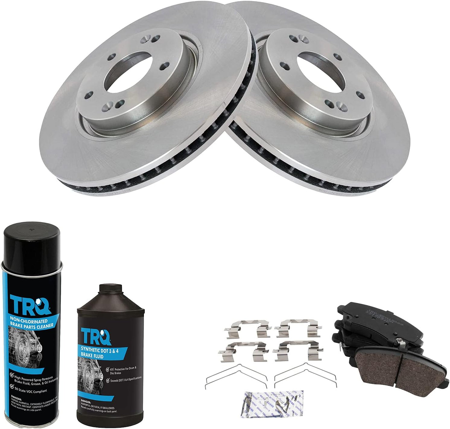 TRQ Front Brake Pad & Rotor Kit for 2017-2018 Kia Forte5