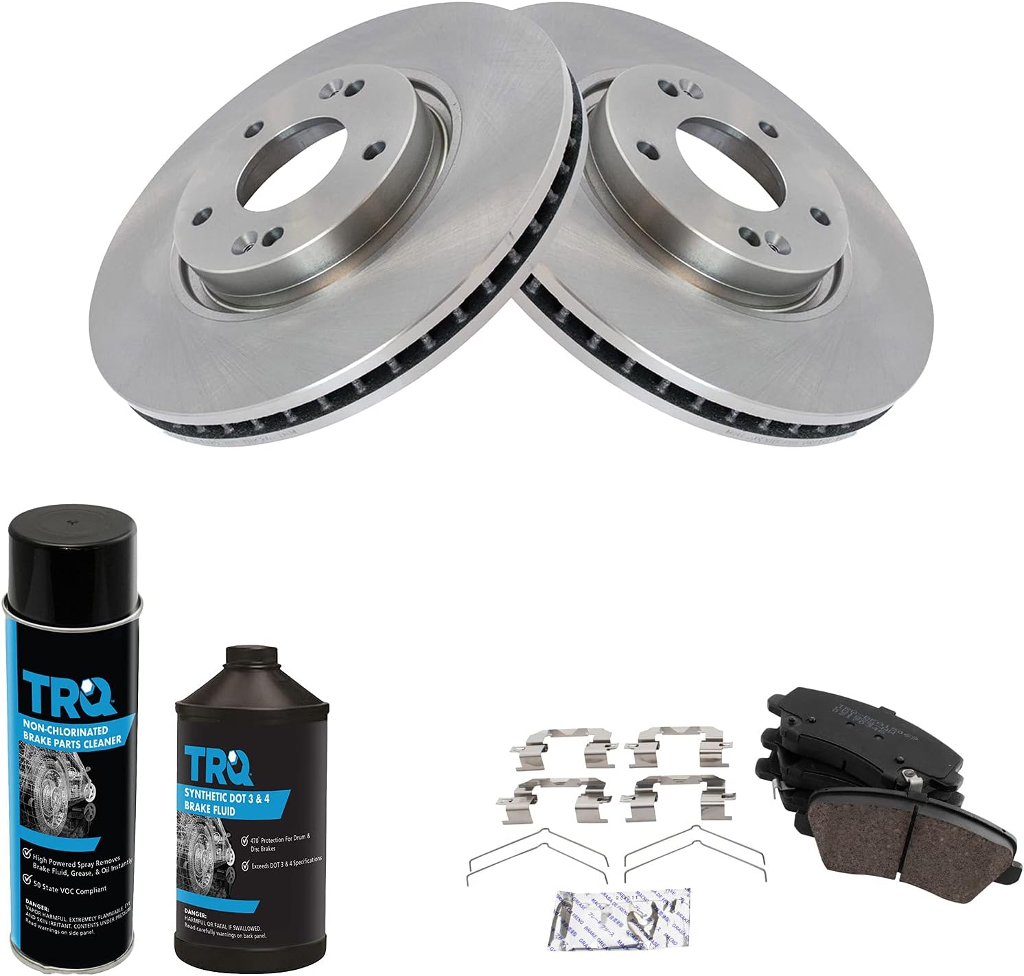 TRQ Front Brake Pad & Rotor Kit for 2017-2018 Kia Forte5