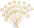 Gold Star Bamboo Cocktail Picks - Elegant Holiday Decor