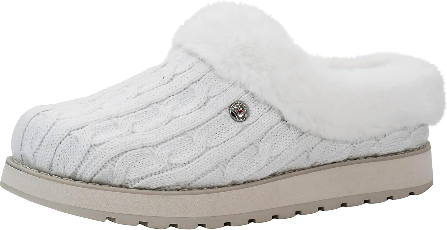 Skechers Women's Ice Angel Slipper: Cozy Cable Knit Comfort