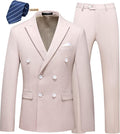 MOGU Men's Slim Fit Double Breasted Tuxedo Suit for Formal Events