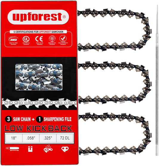18 Chainsaw Chain Blade .325 .058 Gauge 72DL for Husqvarna Models