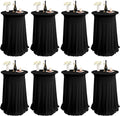 Round Cocktail Table Skirt 32in x 43in 8-Pack - Stretch Spandex Covers