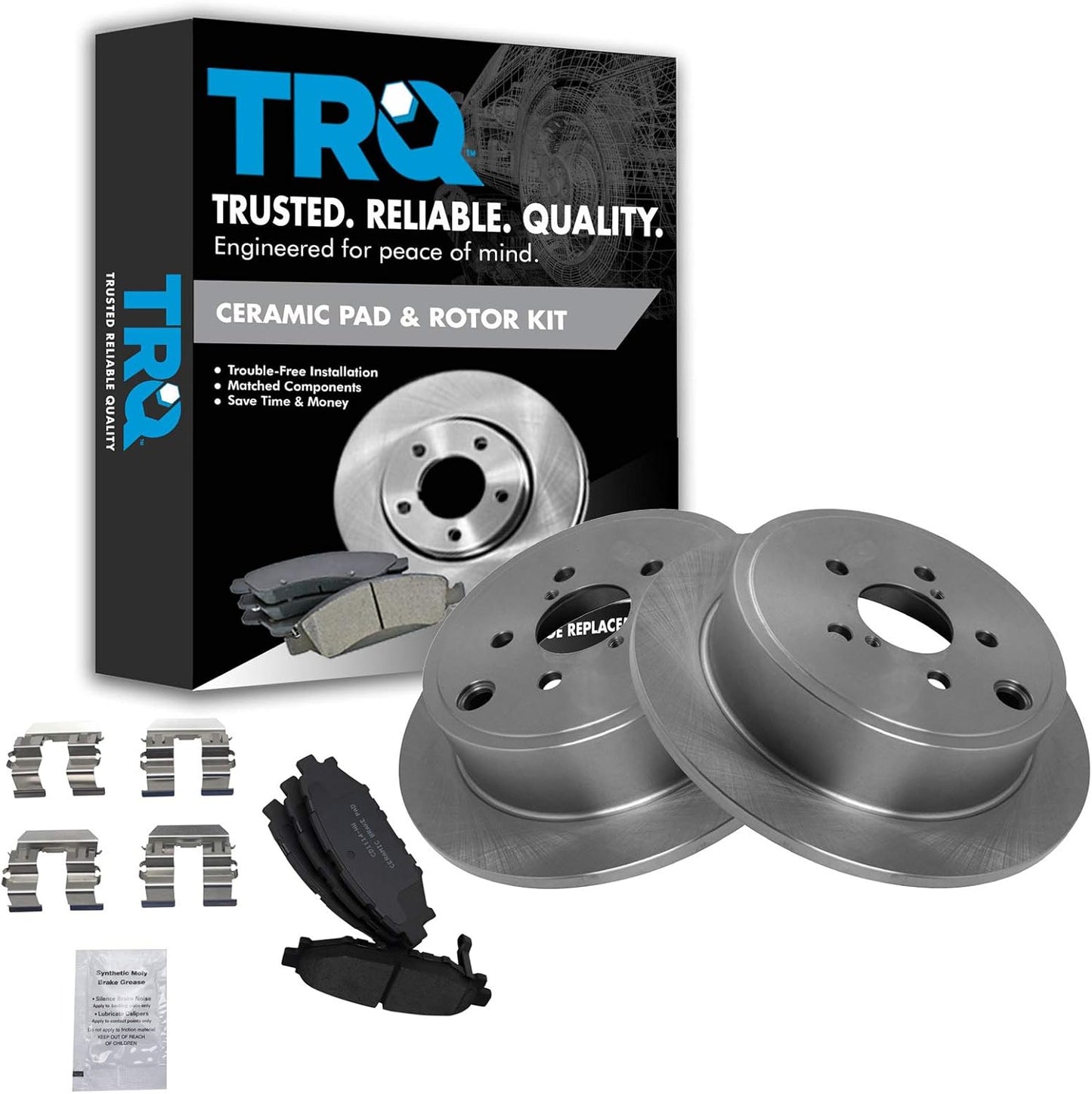 TRQ Rear Brake Pad & Rotor Kit for Subaru Forester & Impreza