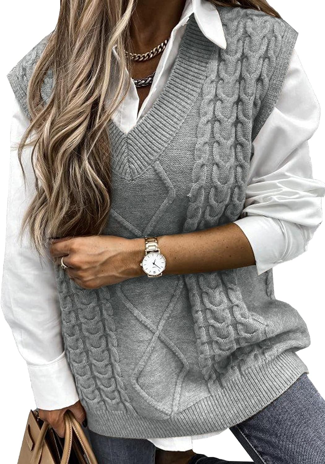 EVALESS Oversized Sweater Vest for Women - Stylish and Comfortable