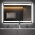 Amorho 50in x 36in LED Bathroom Mirror - Dimmable Front & Backlight