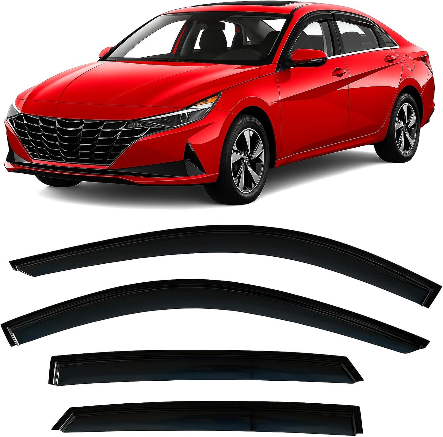 2021-2026 Hyundai Elantra Tape-on Rain Guards for Comfort