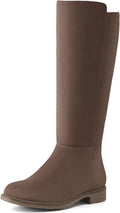 Shoe'N Tale Women's Knee High Boots - Stretchy Faux Suede Flat