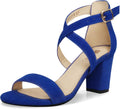 IDIFU Women's IN3 Grace Strappy Block Heels Sandals - Comfortable 3 in