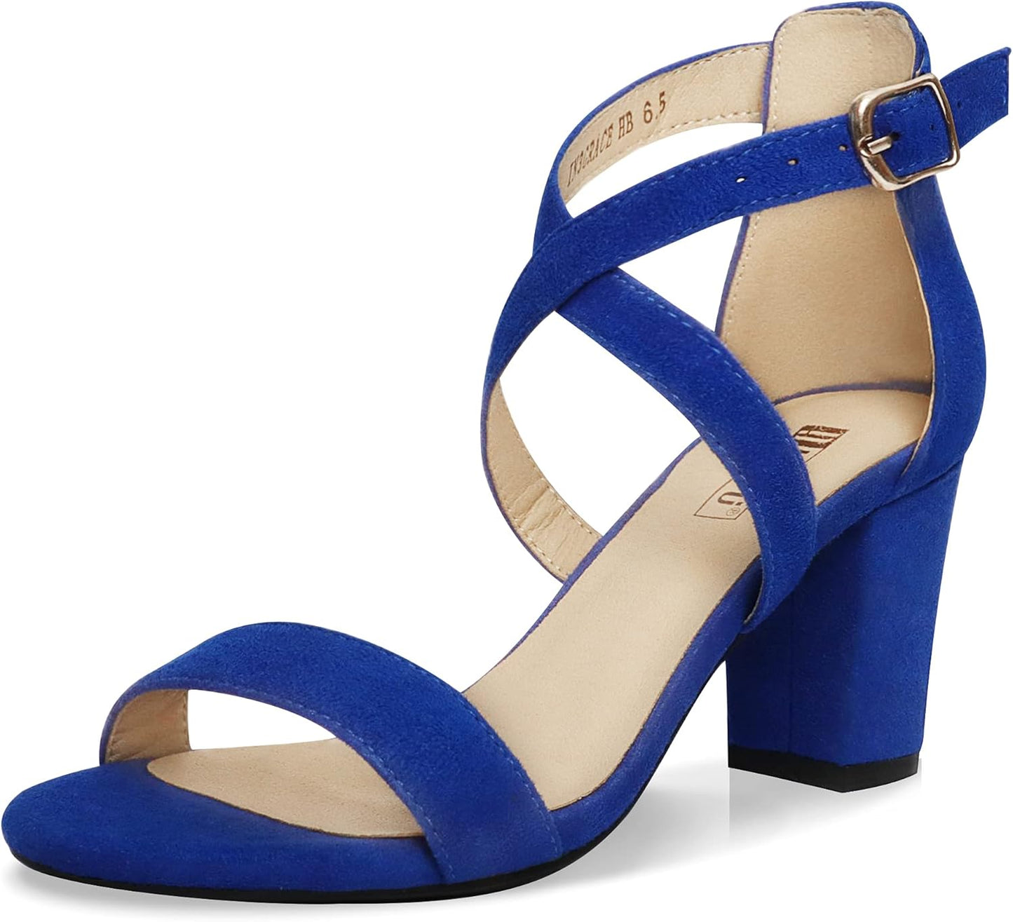 IDIFU Women's Grace Strappy Block Heels Sandals for Comfort