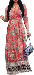 Plus Size Maxi Dress for Women - Flattering V Neck Wrap Sundress