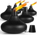 6 Pack Metal Table Top Torches 24.5 oz Citronella Torches - Long