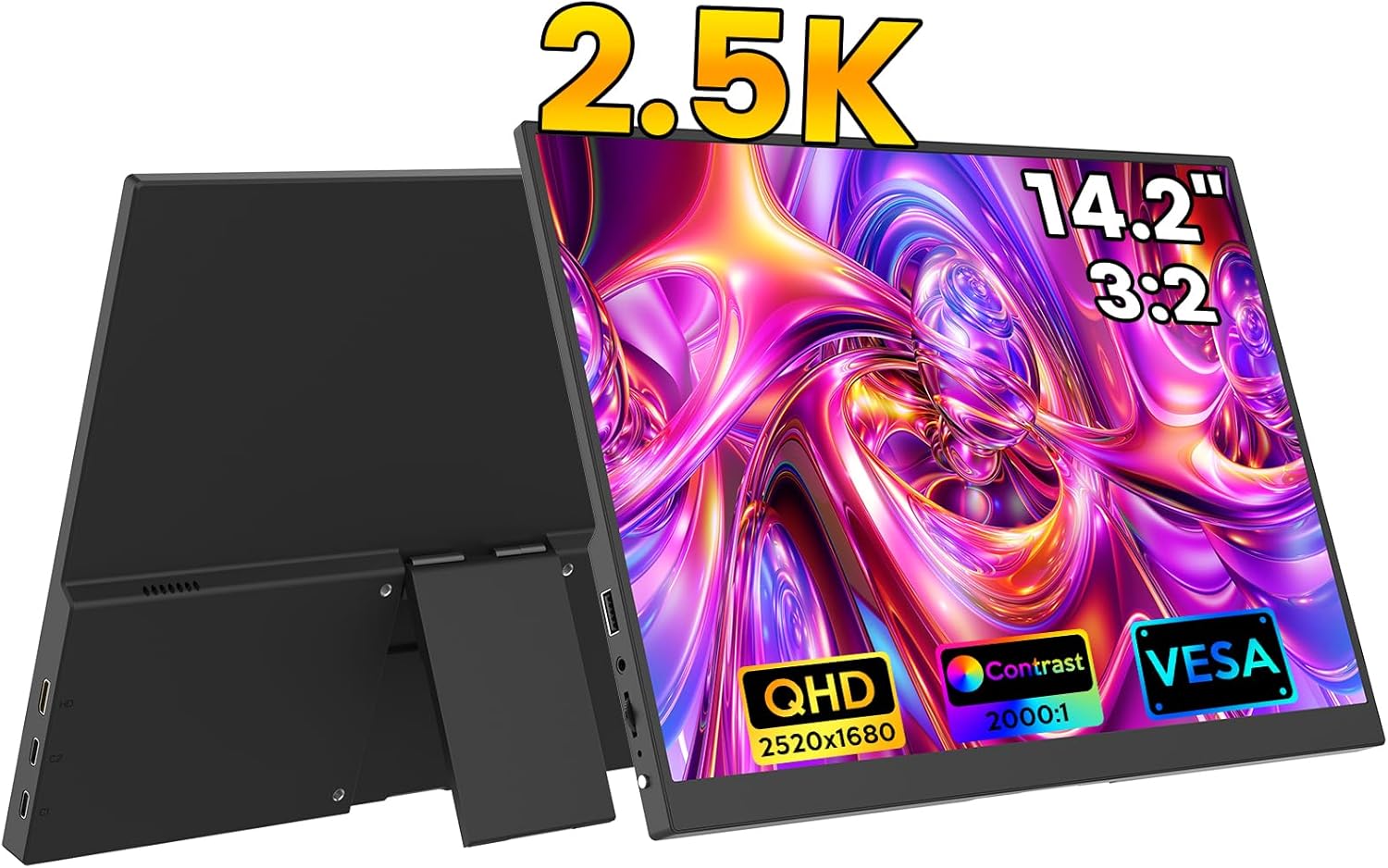 Portable 2.5K Laptop Monitor - Ultimate On-the-Go Display