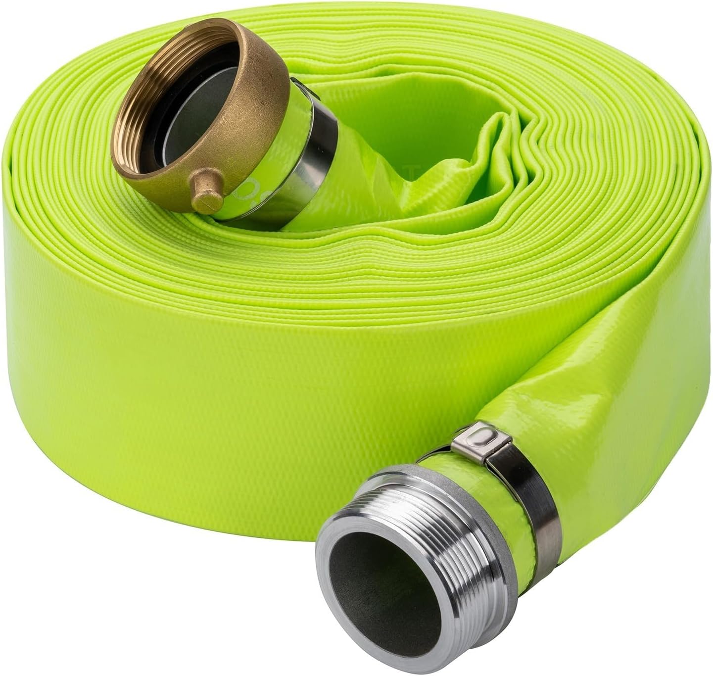 2in x 100ft Green PVC Backwash Hose for Heavy Duty Pool Use