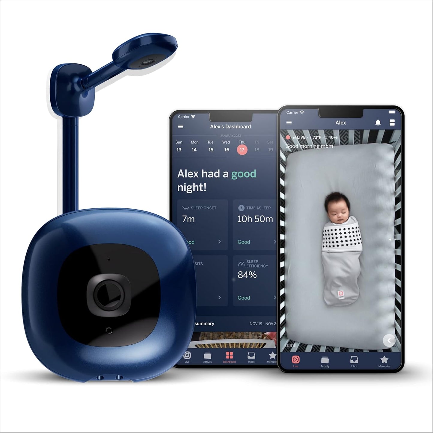 Nanit Pro Smart Baby Monitor with Wall Mount for Parents