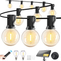 120FT Solar String Lights Outdoor with Remote - Dimmable Solar Patio