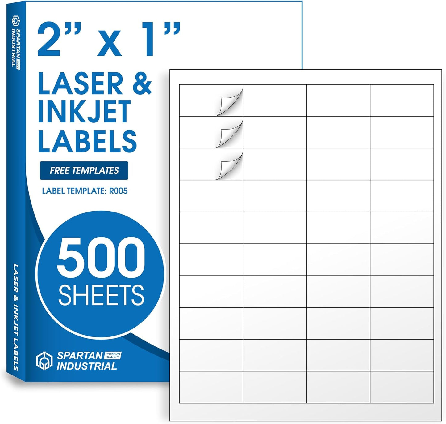 2 X 1 Matte White Printable Labels for Inkjet and Laser Printers