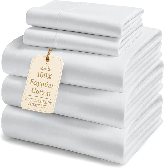 100% Egyptian Cotton Split King Sheets for Adjustable Beds
