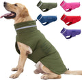 Dog Coat Waterproof Winter Jacket Green - Large, Warm Reflective