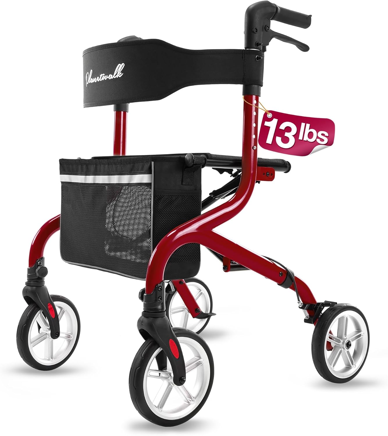 Super Lightweight Rollator Walker for Seniors with Seat and Wheels