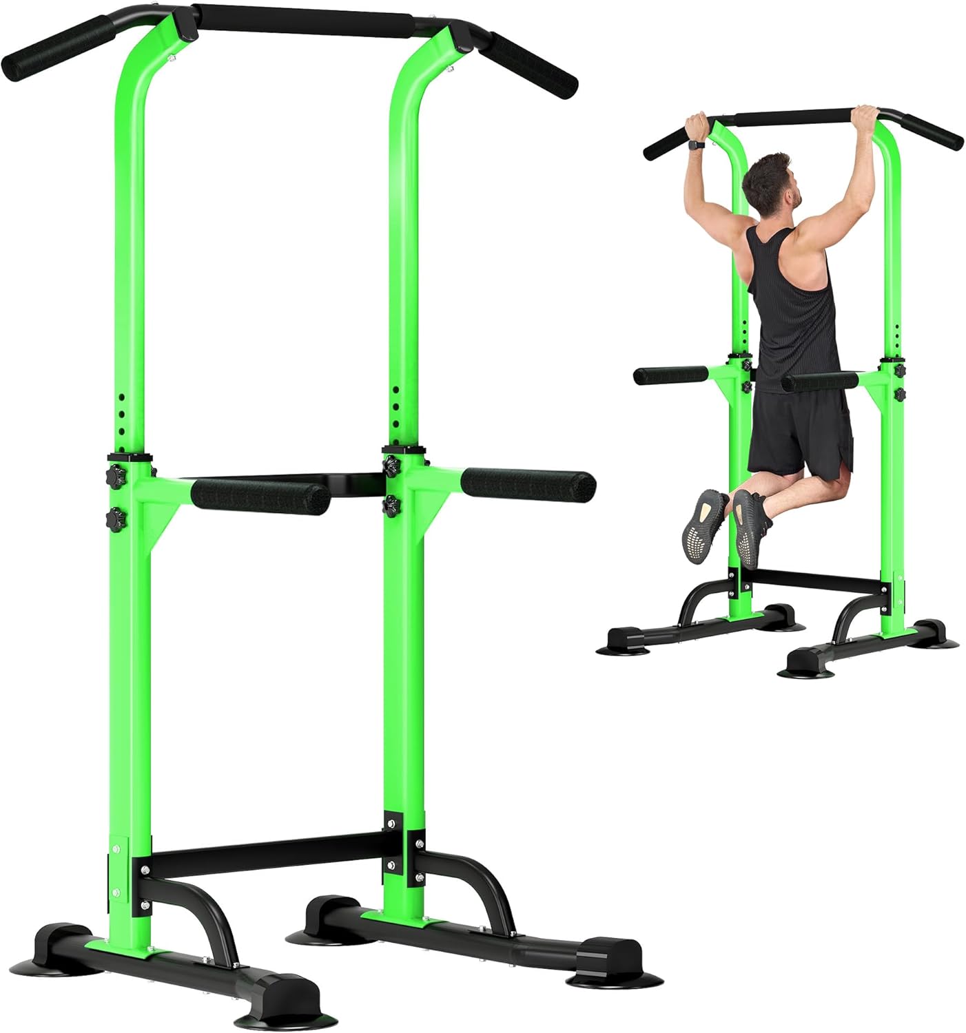 DlandHome Power Tower Pull Up Dip Station for Home Gym Fitness