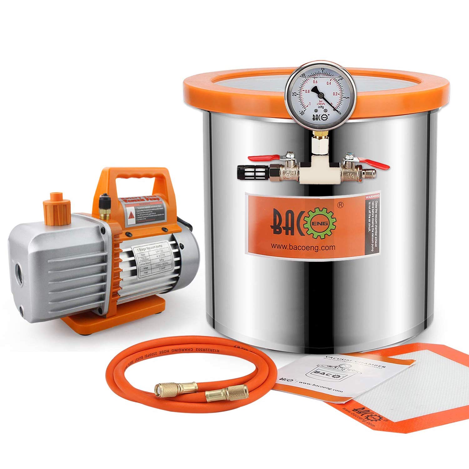 BACOENG 3 Gallon Vacuum Chamber with Pump for Wood Stabilizing