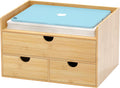 Bamboo Desk Drawer Organizer - Large 3-Drawer Desktop Storage